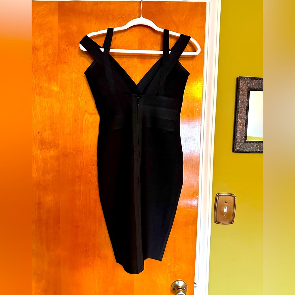 Black cocktail bandage dress